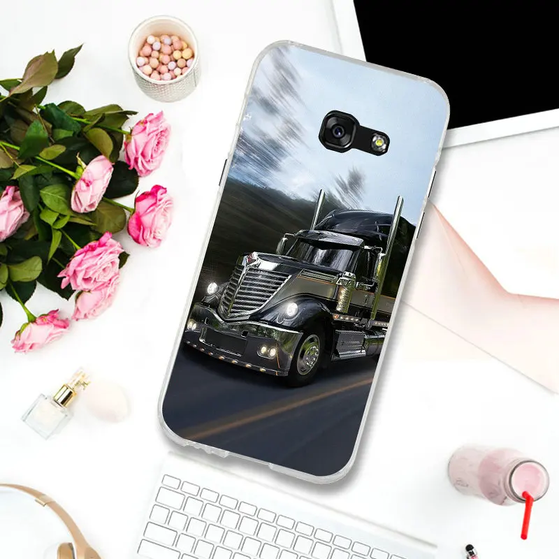 Picture 4 Мягкие силиконовые прозрачные телефонные чехлы для samsung Galaxy J3 J4 J5 J6 J7 J8 A3 A5 A7 супер классные тяжелый грузовик автомобиля - Цвет: Picture 4