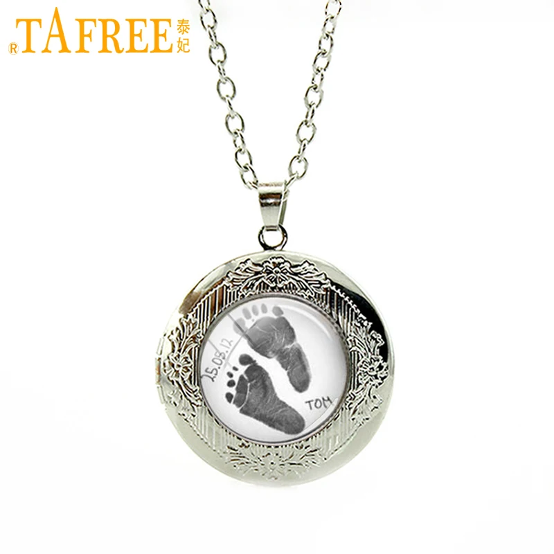 

TAFREE новый милый отпечаток изображения медальон ожерелье под заказ женское украшение для отца детский отпечаток ювелирные изделия T395