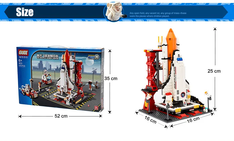 

Spaceport Space Shuttle Blocks 679pcs Bricks Building Block Sets Classic Educational Toys For Children 8815