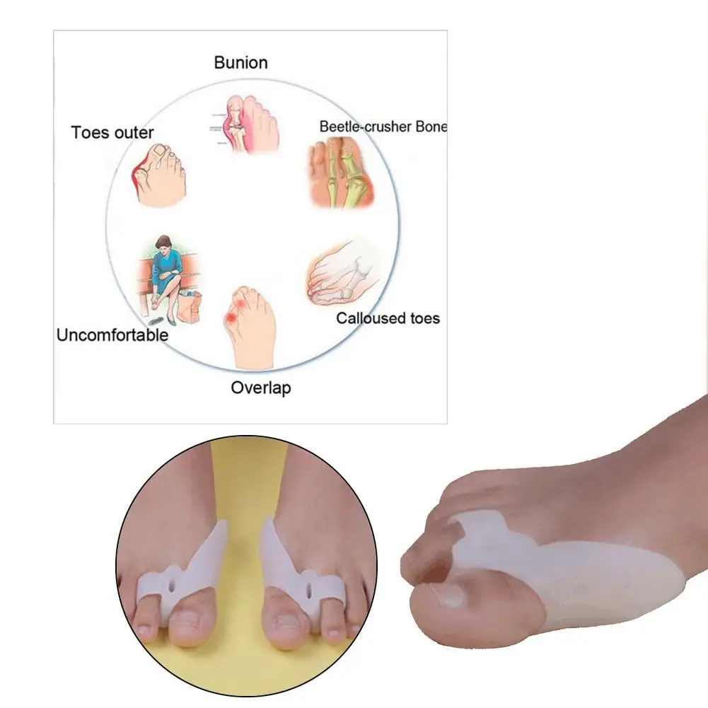 Силиконовый гелевый массажер для ног Bunion Splint 2 шт. сепаратор большого пальца