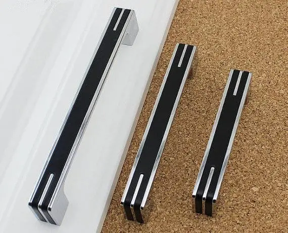 Modern Cabinet Door Handles Pulls in Black, White, and Silver - 32mm, 96mm, 128mm, 160mm, and 224mm Sizes. Ideal for Dressers, Drawers, and Kitchen Cabinets image 3