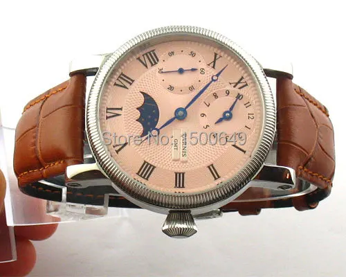 Женские Механические часы Parnis розовый чехол из нержавеющей стали с циферблатом