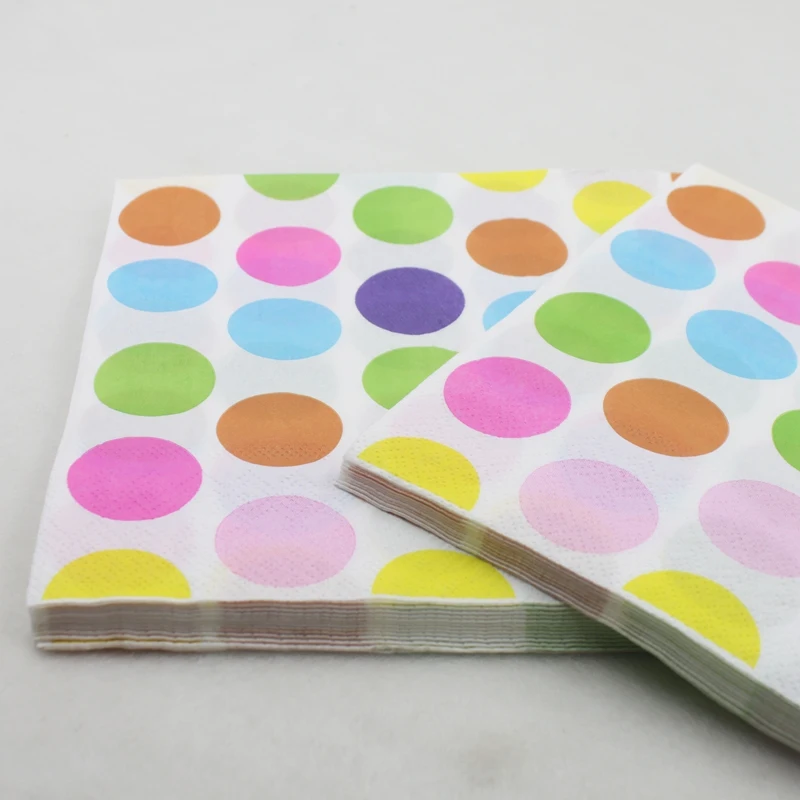 [RainLoong] ColorfulPolka точка Бумага салфетка Para Festas& вечерние ткани поставка украшений для вечеринки Бумага 33x33 см 1 упак./лот
