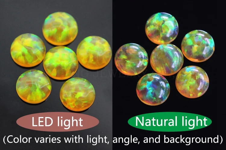 opal loose lab created gemstone round shape flat base stone cabochon created beads for jewelry making 3mm-8mm free shipping