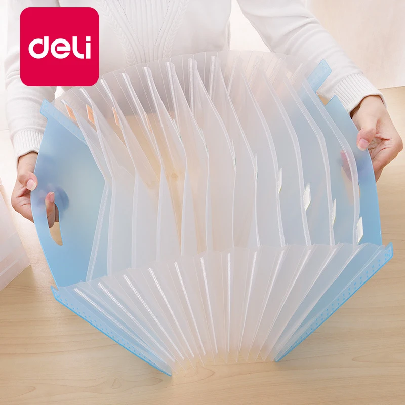 Deli 1 шт. карманы 13 сетка расширяющаяся папка для файлов A4 Органайзер Портативный бизнес файл офисные принадлежности держатель для документов аккордеон сумка