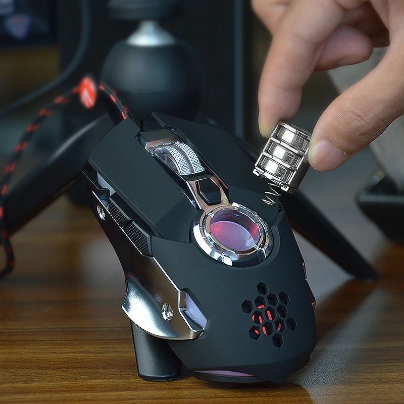 H6 Pro игровая мышь полые значок 4000 dpi весовой блок USB Проводная для компьютера