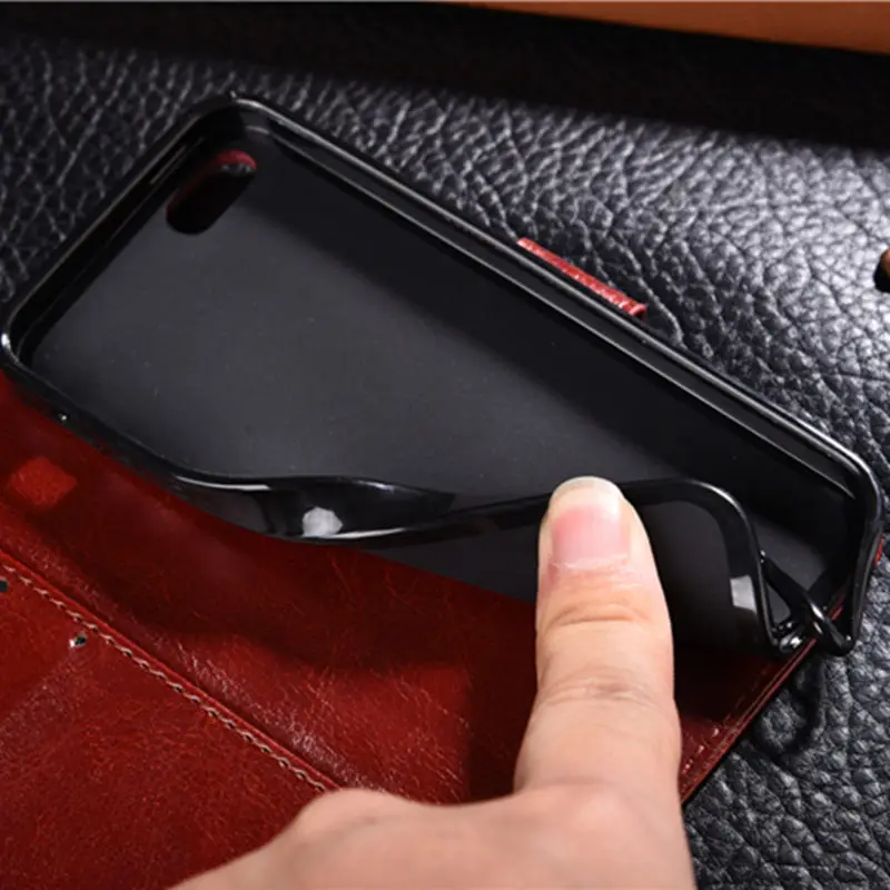 Luxury Shockproof Leather Flip Case For iPhone 5 On 5S 6 S 7 8 Plus Card Slot Wallet Stand Soft Bumper on X | Мобильные телефоны и