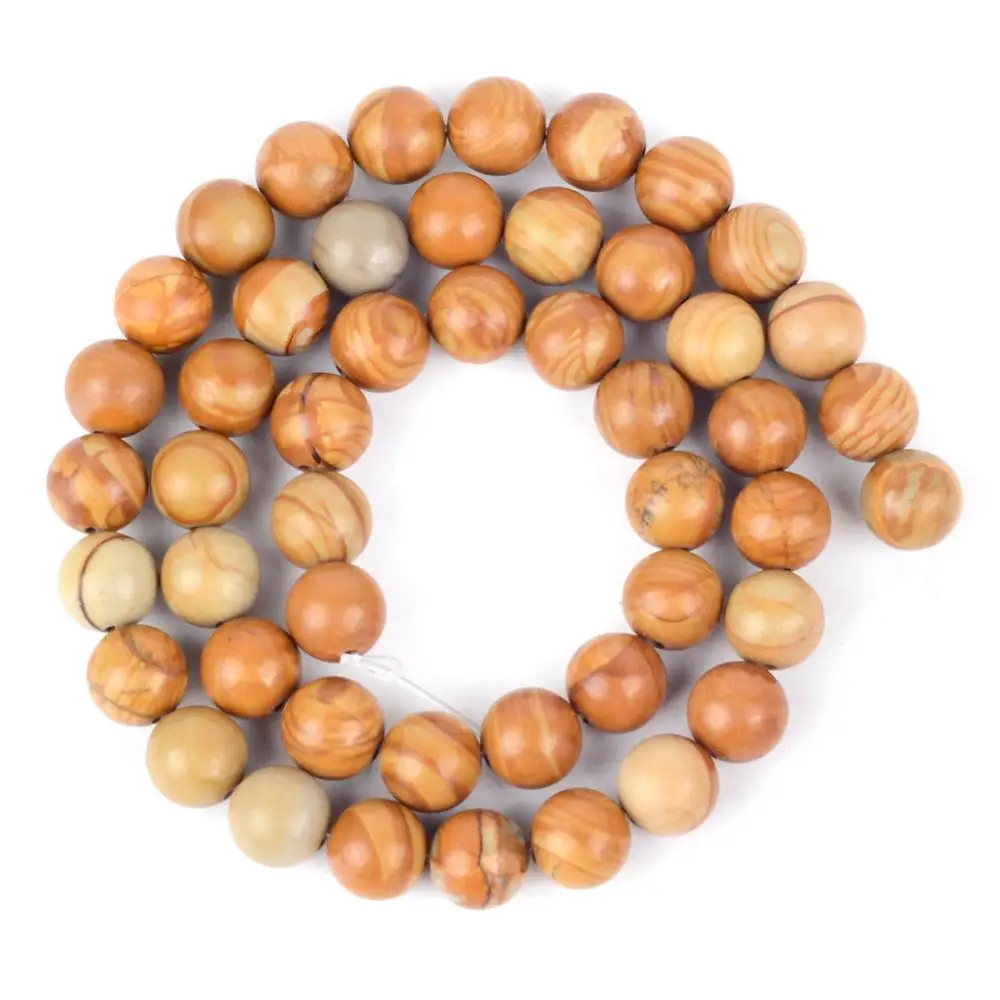 Smooth Wood Jasper Бусины из натурального камня Круглые микс тусклые полированные Агаты бусины из яшмы свободные бусины для изготовления ювелирных изделий 4-10 мм Diy браслет 15" - Цвет: Smooth Wood Jasper