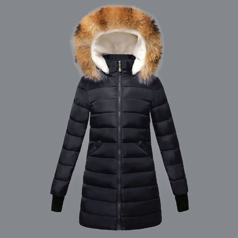 Высокое качество натуральный мех 2018 зимняя куртка для женщин енота воротник