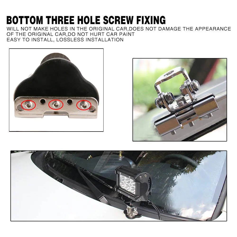 2 шт. Универсальный Автомобильный кронштейн из нержавеющей стали со светодиодной