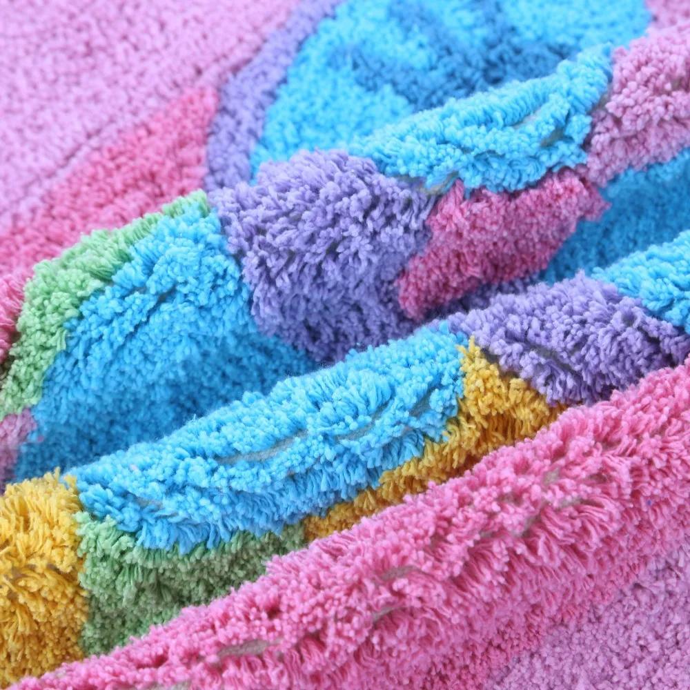 Коврик для пола ручной работы с рисунком совы 100% хлопок нескользящий круглый