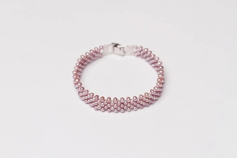 purple pearl bracele Изысканный женский браслет ручной работы из натурального пресноводного жемчуга, ювелирное изделие, разноцветный жемчужный браслет, ювелирное изделие из серебра 925 пробы, свадебный подарок - Цвет камня: purple pearl bracele