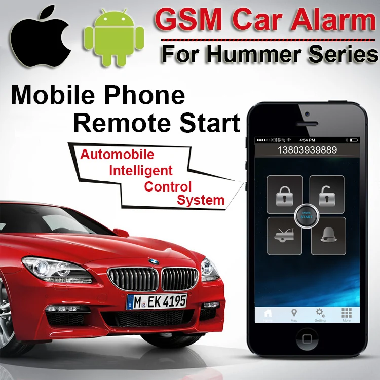 IOS Android GPS GSM Car Alarm for Hummer Start Stop Button Two Way with Top Quality Advanced Technology CARBAR | Автомобили и