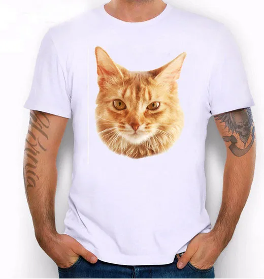 Хит Мужская футболка с принтом Bad Cat женская Dept крутая изображением кота мужская