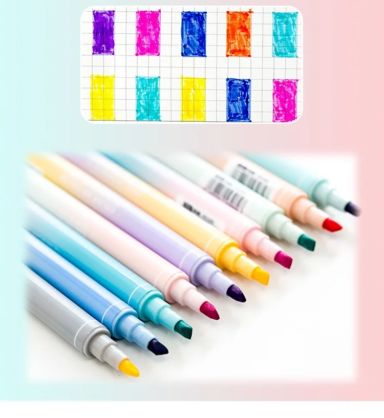 

30 pcs/Lot Double colored highlighter marker Fluorescent pens Twin color Stationery Office accessories School supplies A6723