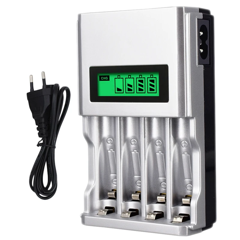 Четыре слота Lcd Смарт зарядное устройство для Aa Aaa перезаряжаемые батареи Ni-MH Ni-Cd