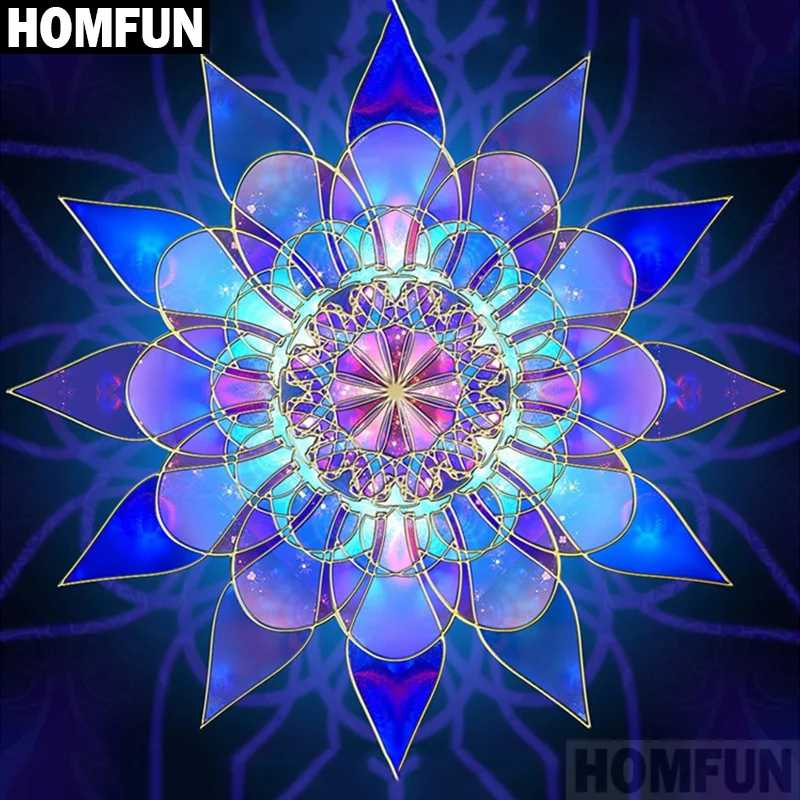 Алмазная живопись HOMFUN A02153 Мандала вышивка крестиком из квадратных/круглых страз