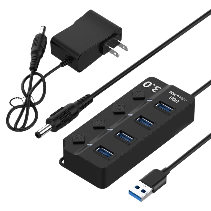 Usb Hub 3 0 5 Гбит/с Высокоскоростной 4 портовый концентратор разветвитель вкл/выкл
