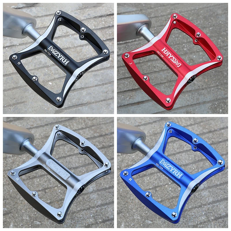 

Road Bike Pedals Aluminum alloy Anti-Slip Folding Bicycle Hollow Bearing Foot Pedal Ultralight Cruisers Mountain Bikes