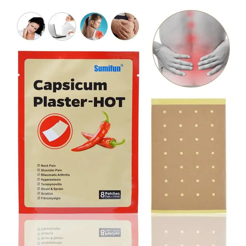 8 шт./пакет острый перец штукатурка патч противовоспалительное обезболивающее