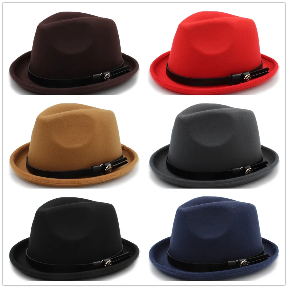 Фетровая Шляпа Fedora для мужчин и женщин осенне зимняя фетровая шляпа с модным