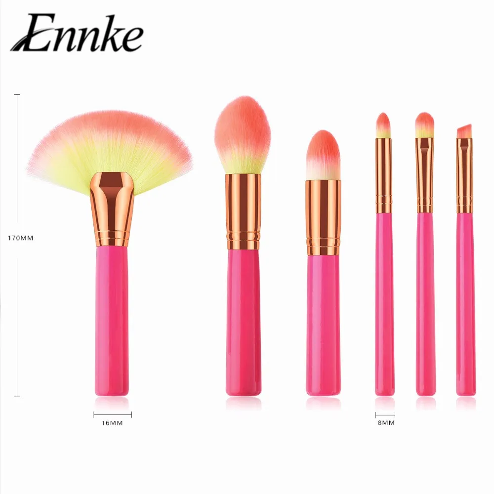 ENNKE 6 шт набор кистей для макияжа Лето pincel maquiagem Профессиональный completa ресницы