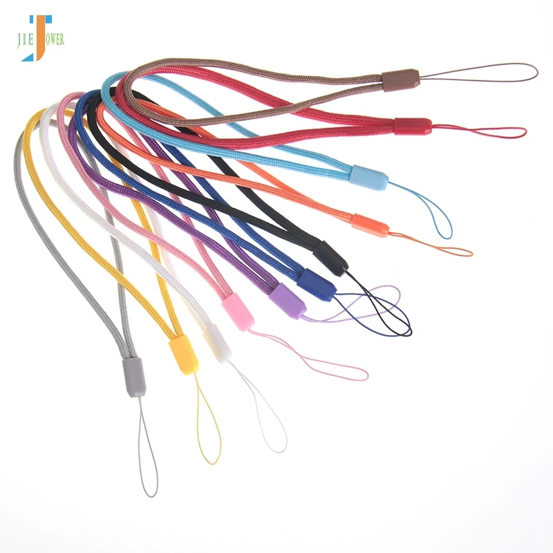 

300pcs/lot Round Nylon Wrist Hand Cell Phone Mobile Chain Straps Keychain Camera USB MP4 Charm Cords DIY Hang Rope Lanyard