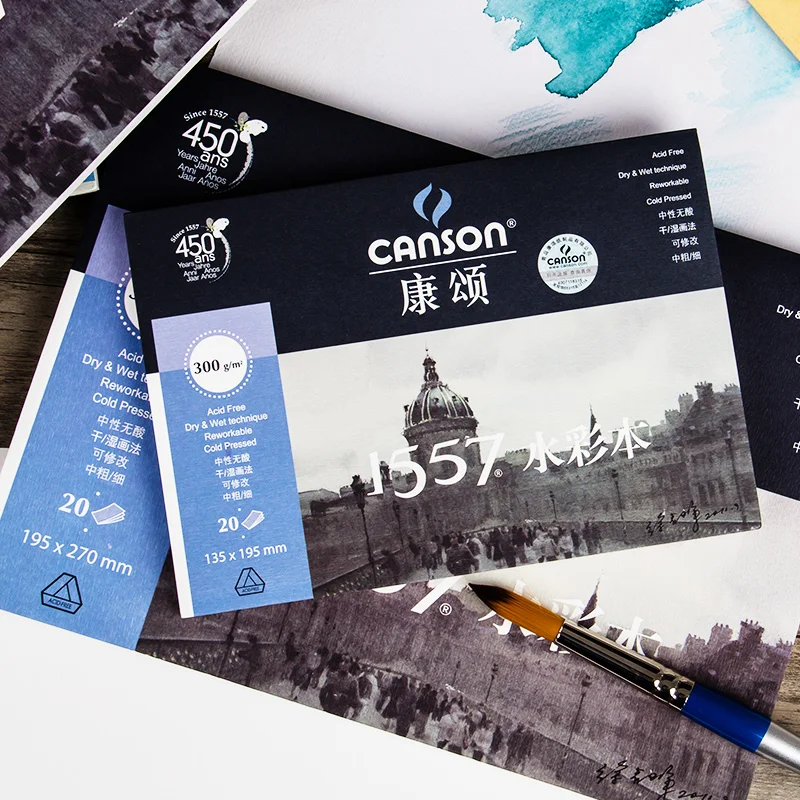 CANSON 16 K/32 K 20 листов, 300 ГМС, профессиональная цветная бумага для рисования, ручная роспись, водная цветная книга, творческие товары для рукоделия