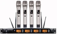 uhf 4 handheld wireless microphone system 4 channels karaoke microphone professional 4100ch frequency ir dj microphone karaoke