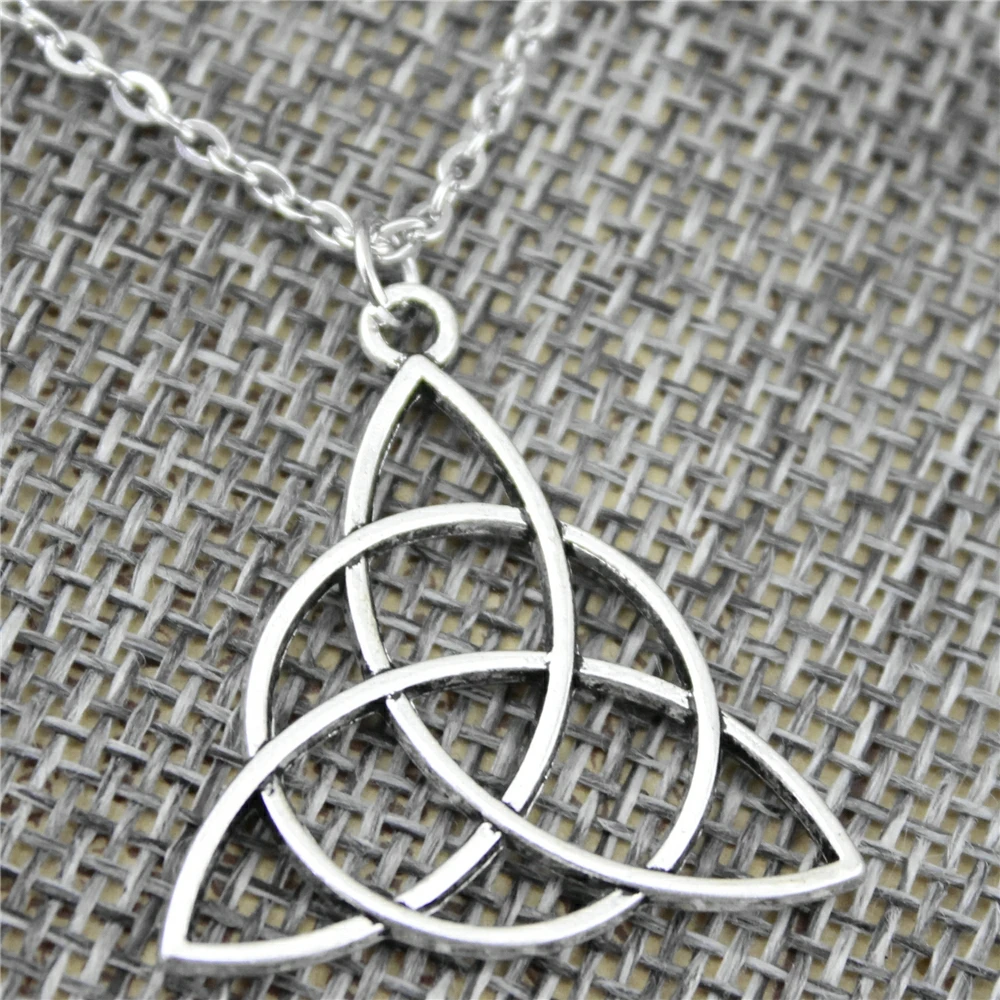 WYSIWYG 28 мм Triquetra Символ Кулон ожерелье ювелирные изделия, ручной работы ожерелье подарок для женщин Прямая поставка продукты