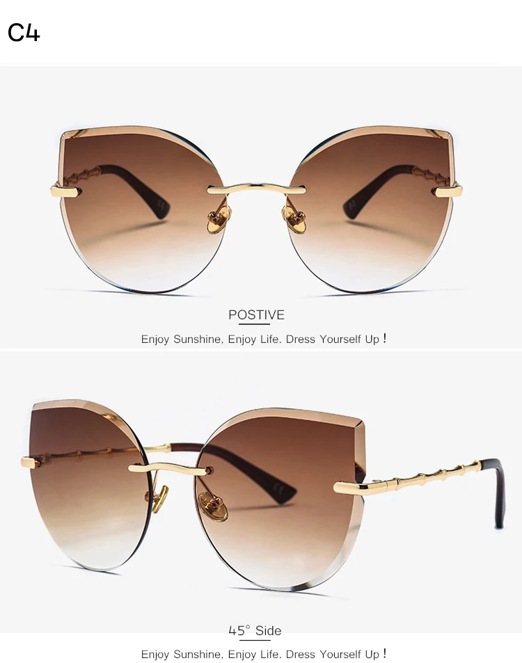DRESSUUP Hipster Trimming Sunglasses Women Brand Designer Vintage Gradient Eyewear For Ladies lentes de sol CASA2306