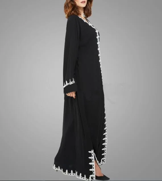 Женский кардиган с аппликацией Abaya элегантные платья для взрослых мусульманских