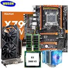 Материнская плата HUANAN ZHI deluxe X79, 2 года гарантии, M.2 NVMe, процессор Xeon E5 2660 V2, ОЗУ 16 Гб (2*8 ГБ), видеокарта GTX1050Ti 4G