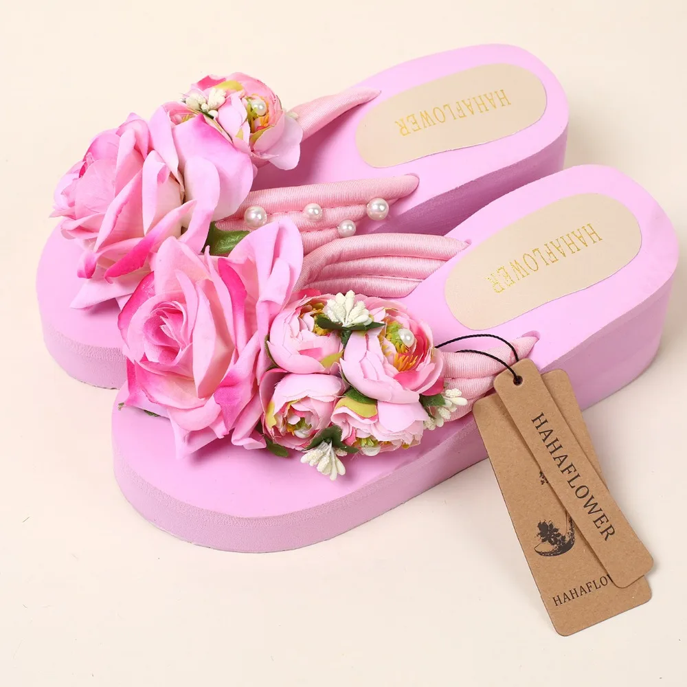 Сандалии HAHAFLOWER женские на платформе босоножки высокой повседневная обувь с