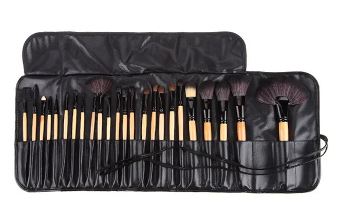 24Pcs Wood 24 шт./компл. кисти для макияжа набор кистей для макияжа с деревянной основа, тени для глаз, подводка для губ косметические высокое качество высокого качества синтетические волосы Профессиональная щетка для волос - Handle Color: 24Pcs Wood