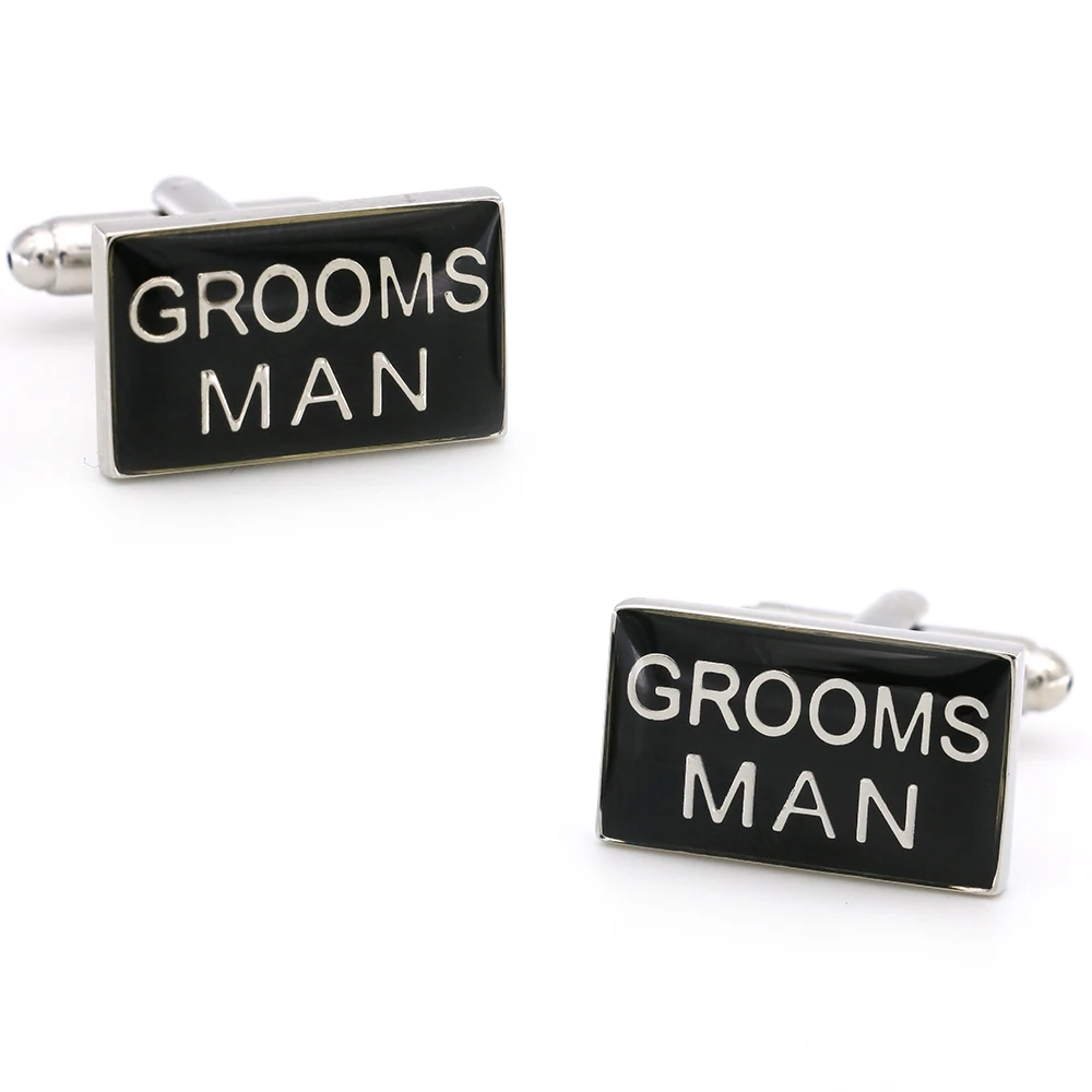 Мужские свадебные манжеты из меди черного цвета grooms man|Зажимы для галстука и