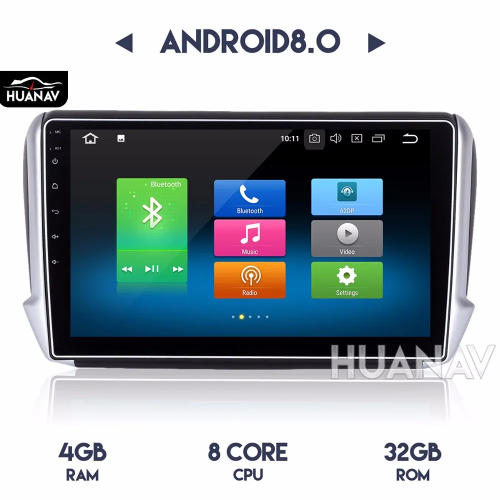 Android 8 0 автомобильный DVD плеер без GPS навигатора для Peugeot 208 2008 2012 2016 мультимедийный