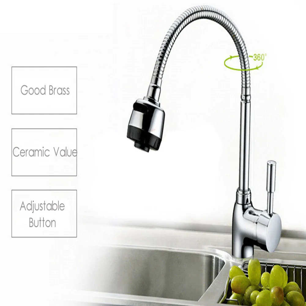 Antique Brass Kitchen Faucet 360 Degree Rotating Wall Mounted Mixer Tap Sink Flexible Pull Out Water | Обустройство дома