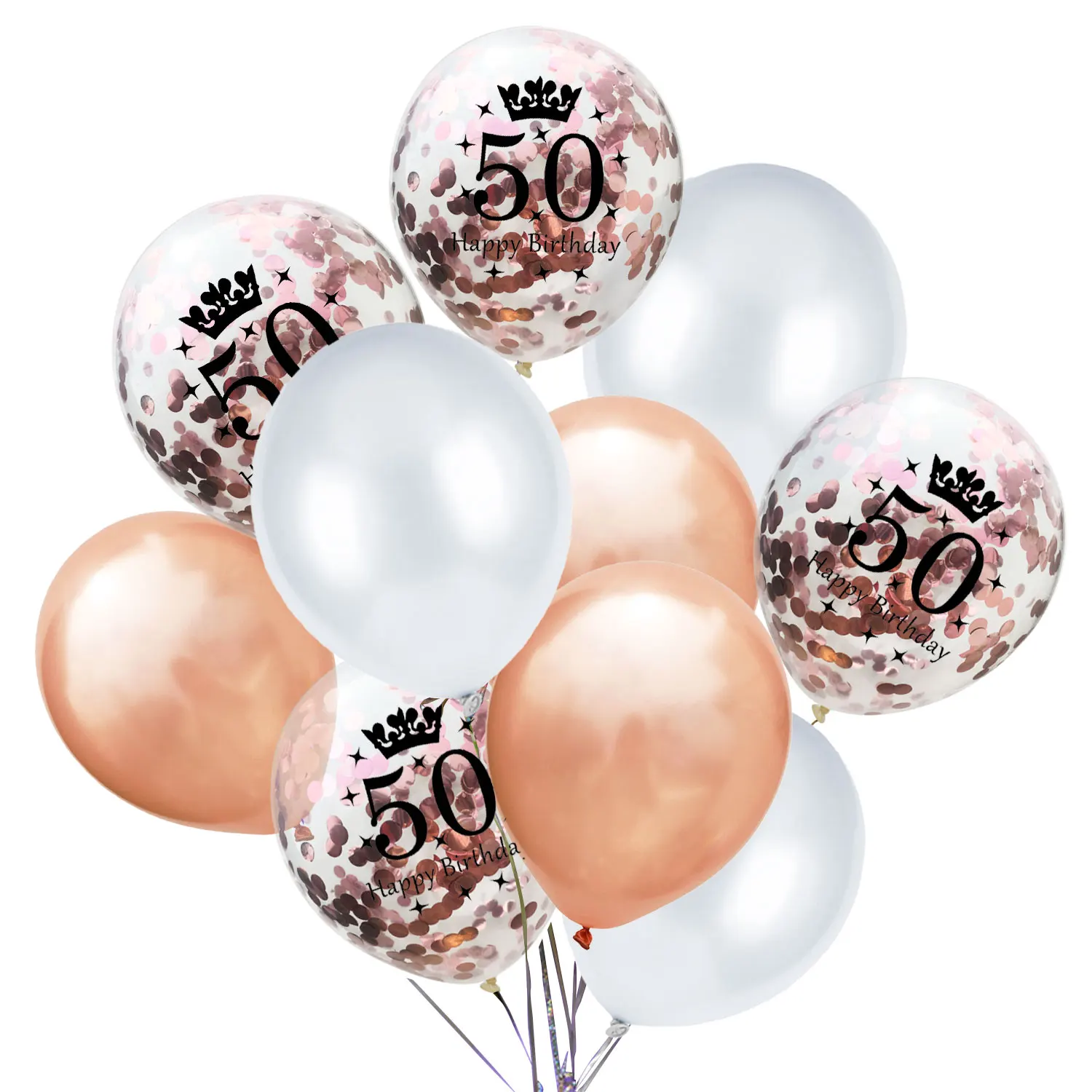 ZLJQ 10 P с днем рождения шары 12 дюймов розовое золото конфетти шар 30th 40th День