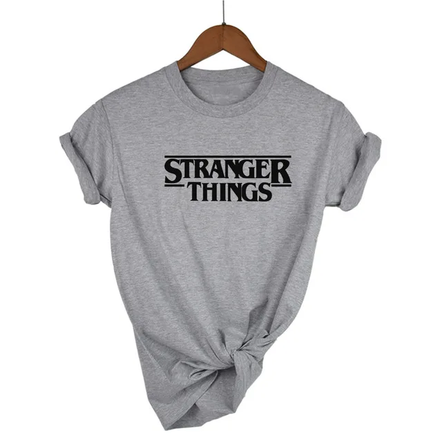 Футболка с надписью «STRANGER THINGS Ringer», хипстерские футболки Tumblr, графическая футболка для женщин и мужчин, футболка с буквенным принтом, модные хлопковые повседневные топы - Цвет: Light Grey-B