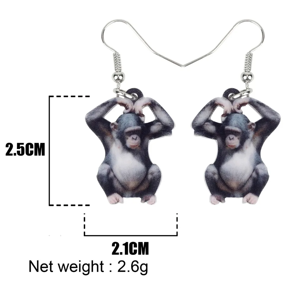 WEVENI акриловые милые серьги с рисунком апельсина Gorilla новые длинные висячие