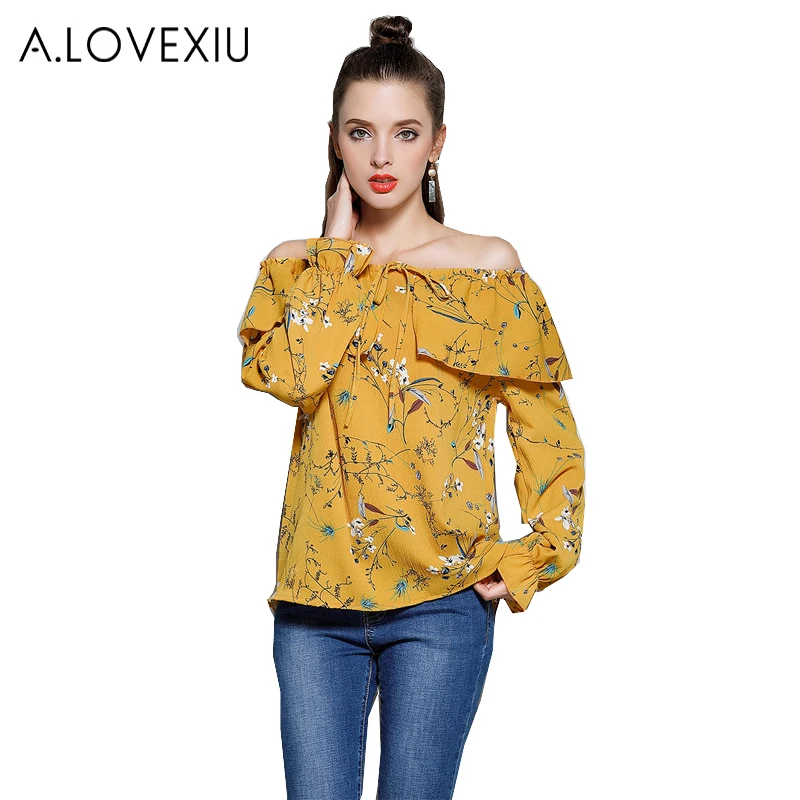 A. LOVEXIU женская одежда повседневные топы для женщин с длинным рукавом Цветочная