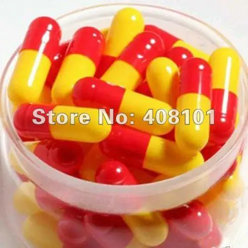 (10000 шт./лот) Соединенные 3 # красные/желтые капсулы твердые желатиновые пустые