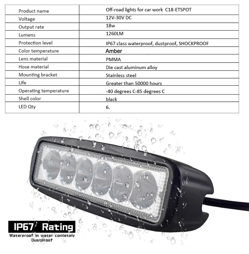 12v 24v Янтарная светодиодные противотуманные фары Дневные Фары светильник