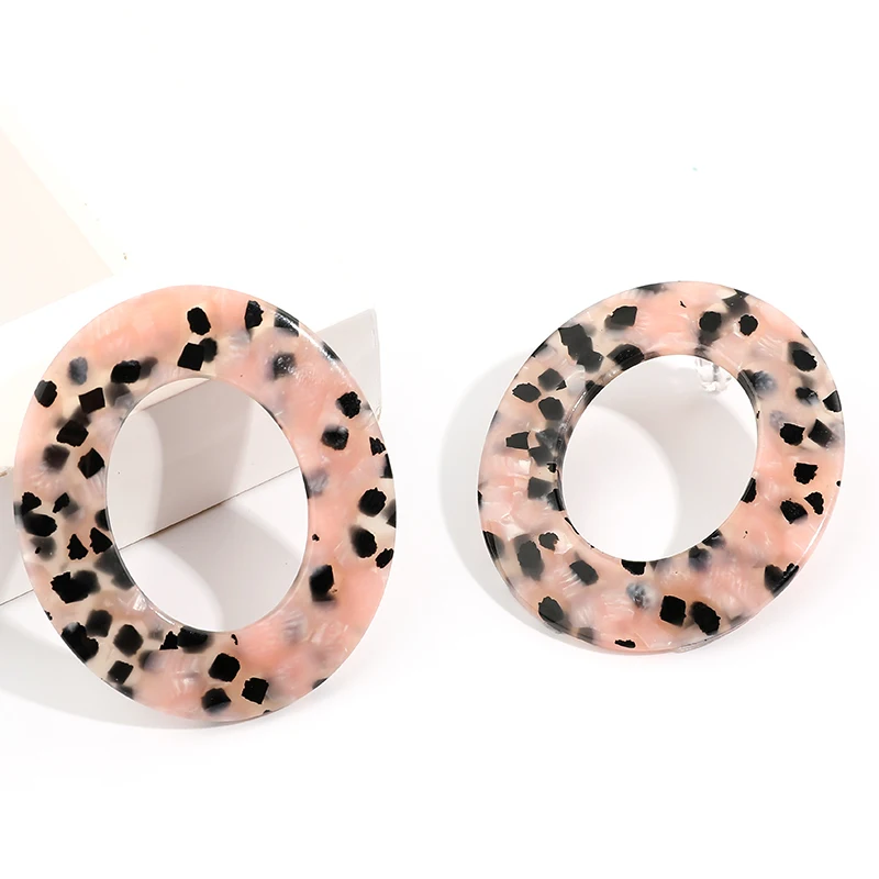 Новые трендовые серьги-кольца конфетного цвета из ацетата и акриловой смолы для