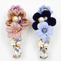 colorful silk flowers bloom barrettes fine hair clips claw for women and girls