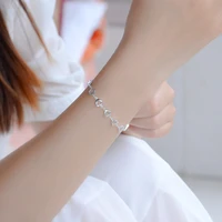 tjp new fashion smile silver bracelets for women jewelry trendy 925 silver anklets for girl lady party accessories female bijou