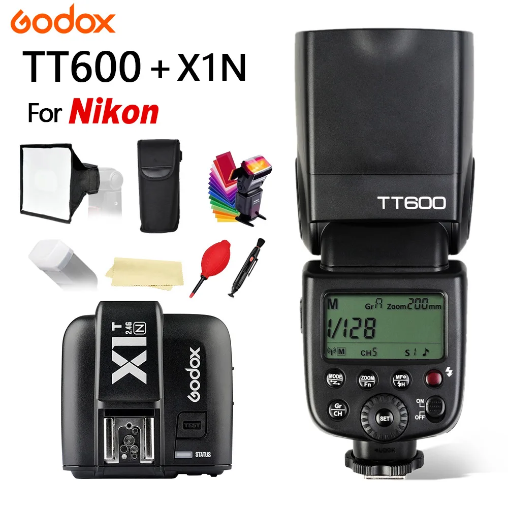 Godox TT600 вспышка для камеры GN60 2 4G Беспроводная TTL Speedlite + X1T N триггер Nikon D3200 D3300 D5300 D7200