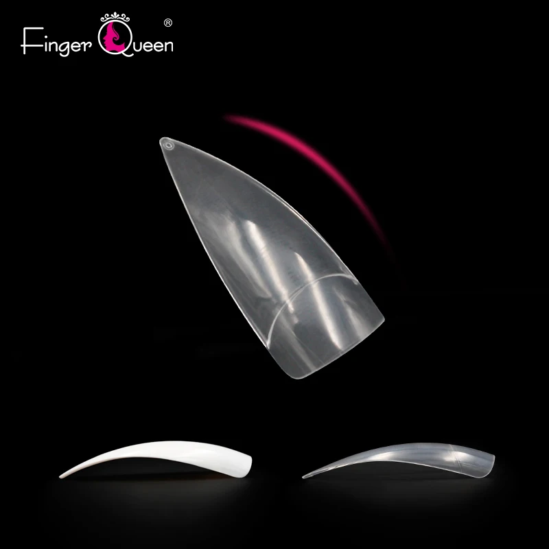FingerQueen 100 шт+ коробка балерина половина искусственные ногти/прозрачный гроб накладные ногти ABS искусственная DIY подделка УФ гель для ногтей