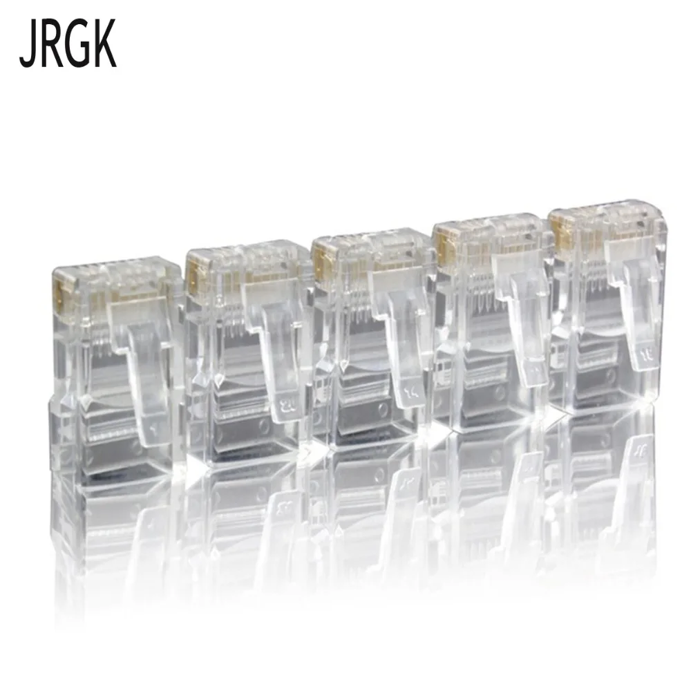 JRGK 100 шт. Cat5 Cat6 разъем RJ45 сетевой кабель штекер неэкранированный 8 Pin модульные UTP